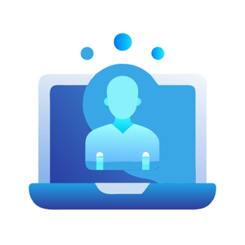 Virtual assistant icon digital interaction graphic design modern workspace digital environment icon integration png