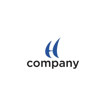 stylized blue letter H vector