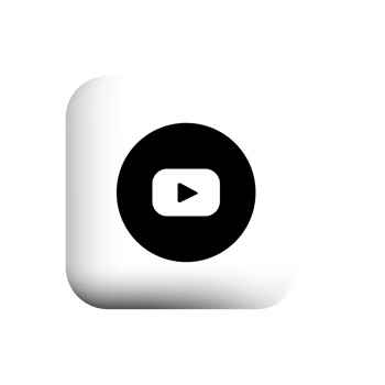 youtube icon black on white square shape png