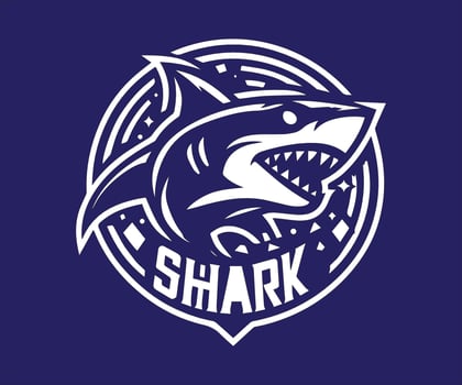 shark logo design, illustration of sport team vector