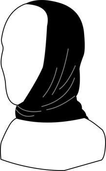Long buff mask on model black color png