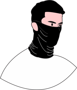 Long mask UV black color white T shirt png