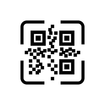 QR Code Scan Icon Design Creative Idea for Mobile App vector