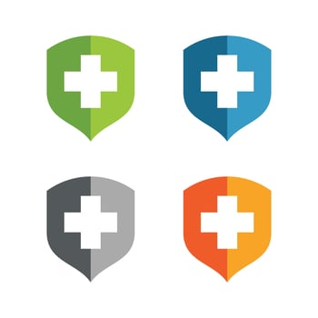 Set Health Care Cross Shield Logo Template Illustration Design. EPS 10. vector