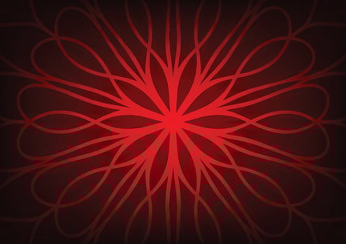 Red flower mandala art dark pattern line background vector