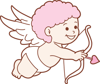 Valentine hand drawn design with vintage coquette cupid png