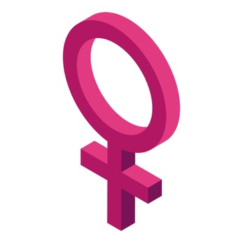 Pink female gender symbol representing women and feminism vector