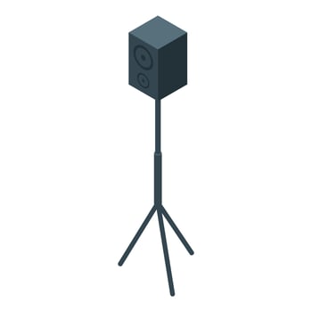 Professional monitor speaker standing on tripod stand for sound recording and playback vector