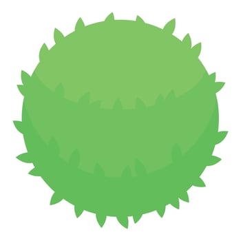 Round green bush growing with small leaves in spring vector