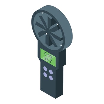 A digital thermometer with a clock on it vector