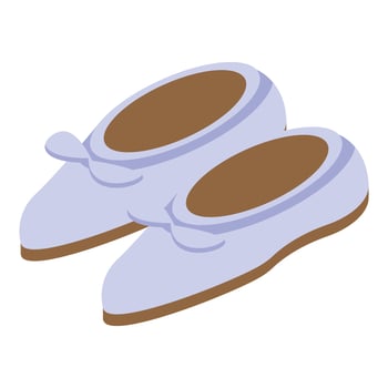 Comfortable light purple ballet slippers with bow on white background vector