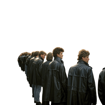 A line of people in black coats png