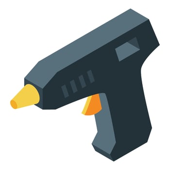 Hot melt glue gun with orange trigger for diy and repair projects vector