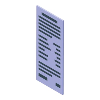 Isometric receipt representing financial transaction or shopping purchase vector