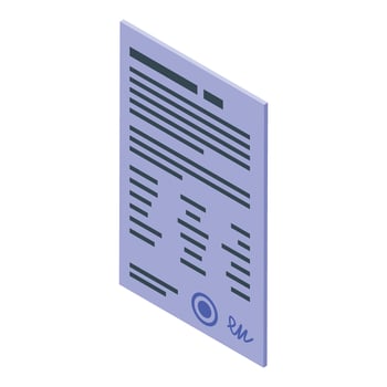 Official document with signature and stamp representing agreement or contract vector