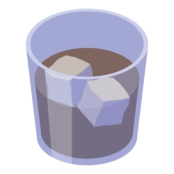 Glass of iced coffee refreshing beverage on white background vector
