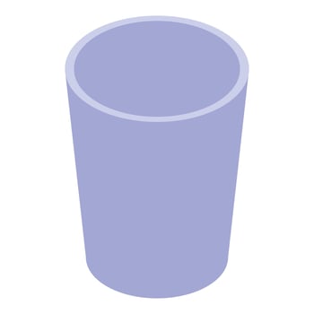 Empty purple tumbler standing upright, isometric view vector