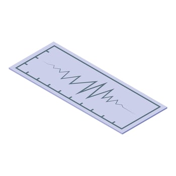 Cardiogram report showing heartbeat activity on isometric paper vector