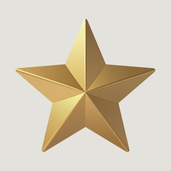 Geometric Gold Star with Shadow vector