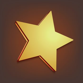 Golden Star with Warm Glow on Gradient Background vector