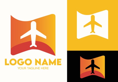 Travel company colorful gradient logo design, modern minimalist travel vector