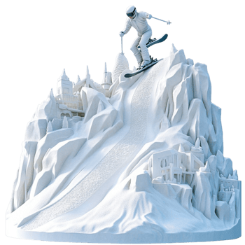 Snowboarder Jumping Off a Mountain on Transparent Backgroun png