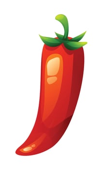 Red chili cartoon illustration vector