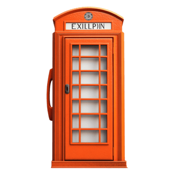 Winter Scene with Red Phone Booth and Snow on Transparent Background png