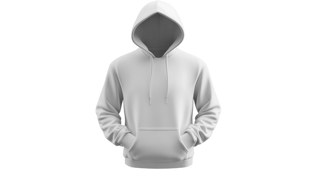 Comfortable white hoodie displayed on a plain background for fashion and apparel promotions png