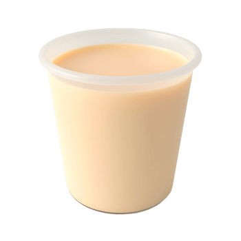 Creamy Light Yellow Drink in Plastic Cup png