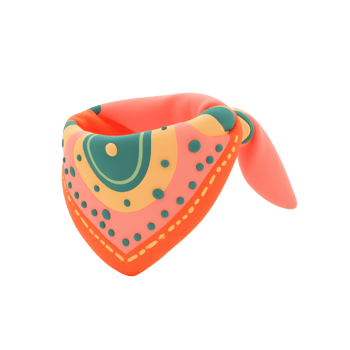 Colorful Bandana 3D Render Abstract Design Fashion Accessory png