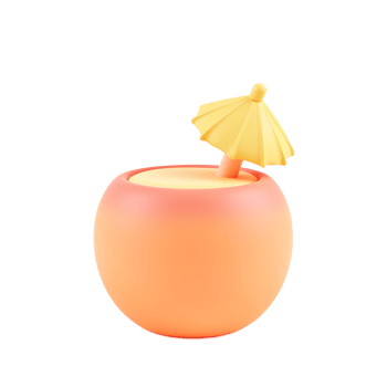 Summer Cocktail Drink 3D Render Pastel Colors Beach Vacation png