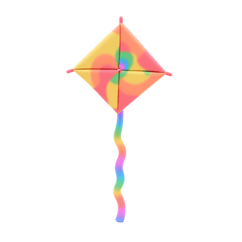 Rainbow Tie Dye Kite Fun Outdoor Toy for Kids png