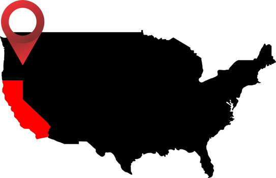 California pin map location of USA GPS land png