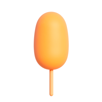 Orange Popsicle 3D Render Sweet Summer Treat Illustration png