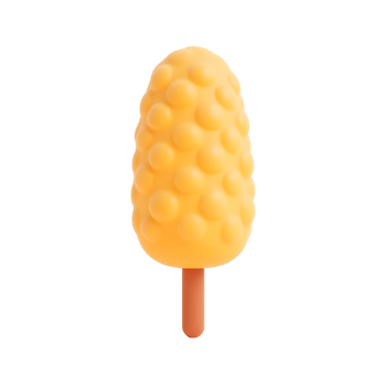 Cute Yellow Popsicle 3D Render Summer Treat png