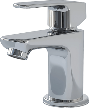 a modern bathroom faucet with chrome finish png