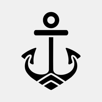 Icon anchor. Traditional tattoo elements. Icon in glyph style. vector