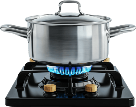 cooking pot on gas stove png