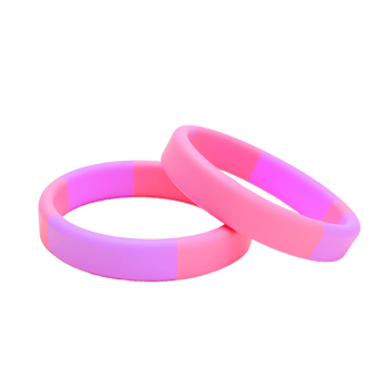 Pink and Purple Silicone Bracelets Two Pack Fashion Accessory png