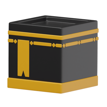 Kaaba icon 3d render illustration png