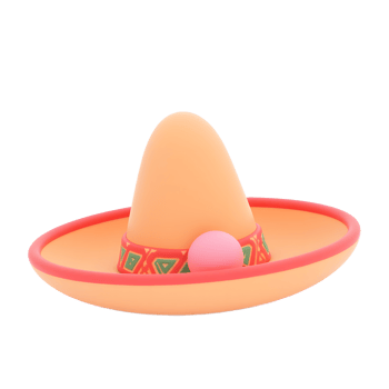 Cute 3D Rendered Sombrero Hat Fiesta Decoration png