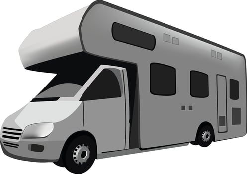 An rv is shown on a white background vector