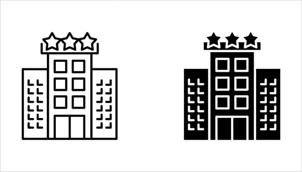 hotel building icon set on white background vector