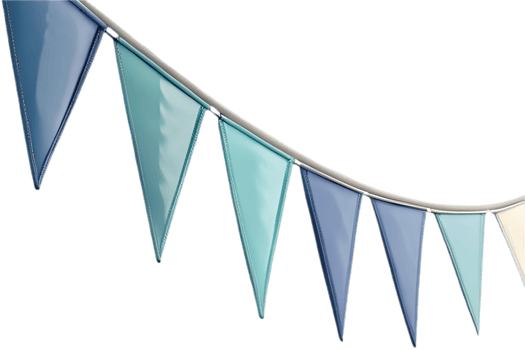 Celebrate with vibrant triangular pennant clipart for joyful occasions. . png