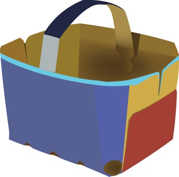 A colorful box with handles on it vector