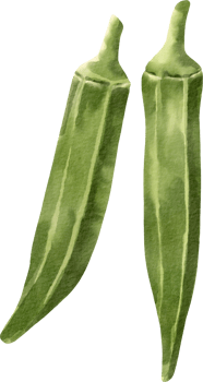 Two green peppers with leaves on them png