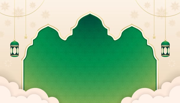green empty ramadan eid background design vector