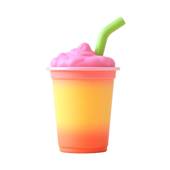 Refreshing Pink and Orange Smoothie with Whipped Cream png