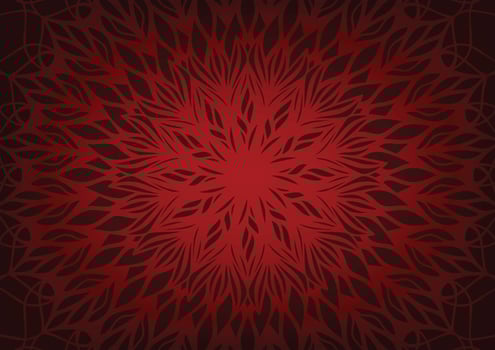 Dark red flower art pattern mandala background vector